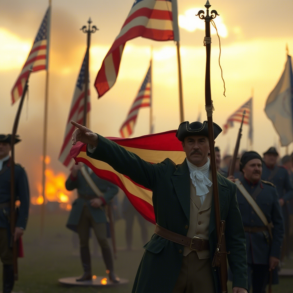 《美国的黎明》 (The Dawn of America) - 托马斯·艾金斯（Thomas Eakins）创作，展现了美国独立战争的场景。