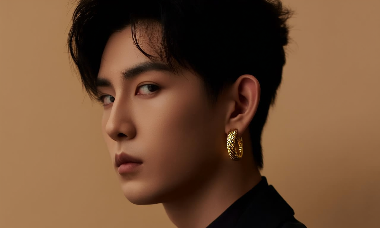 金耳环佩戴图片