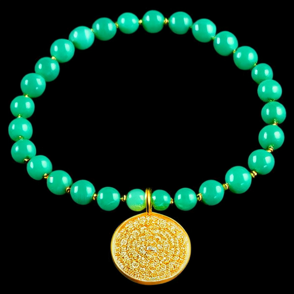 碧玉黄金项链图片