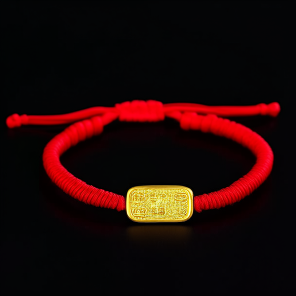 红绳手链黄金图片