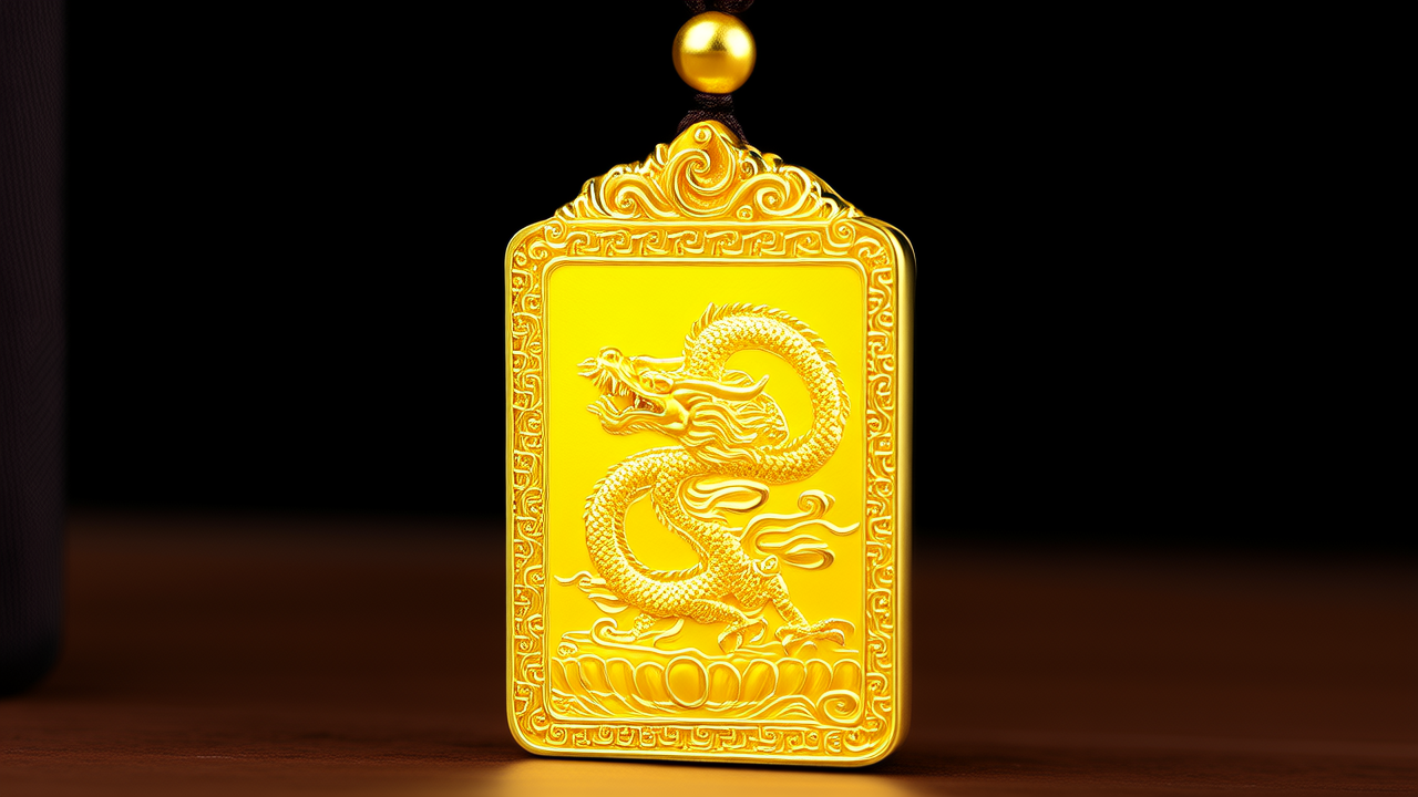 黄金吊坠龙柱图片