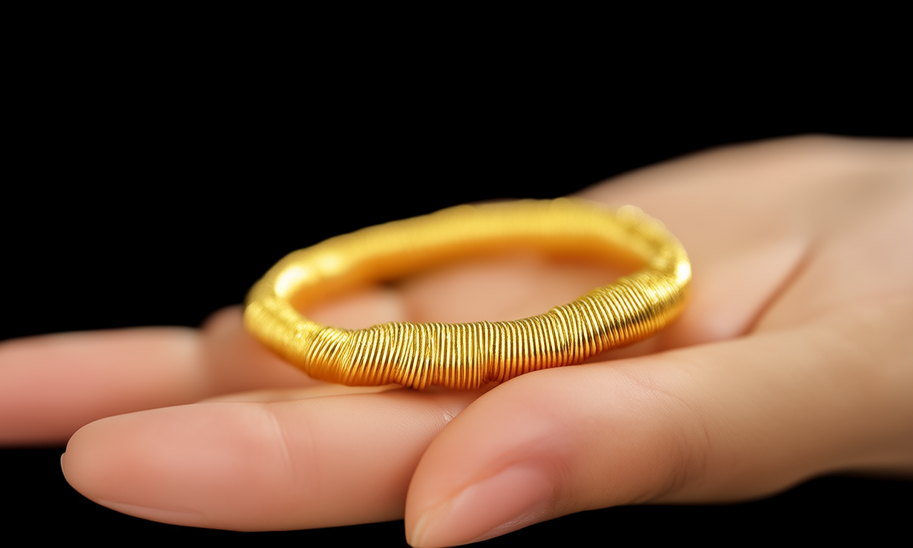 黄金盘缠手链图片