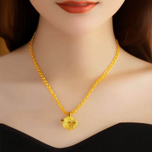 黄金项链实拍图片