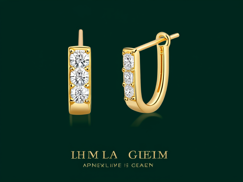 光面耳钉黄金图片