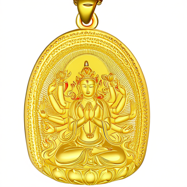 纯金观音吊坠图片