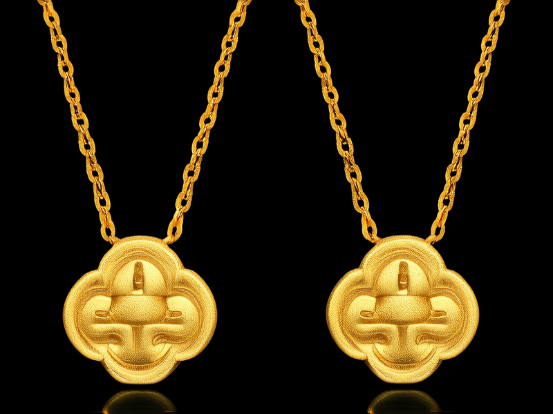 四叶草金项链图片