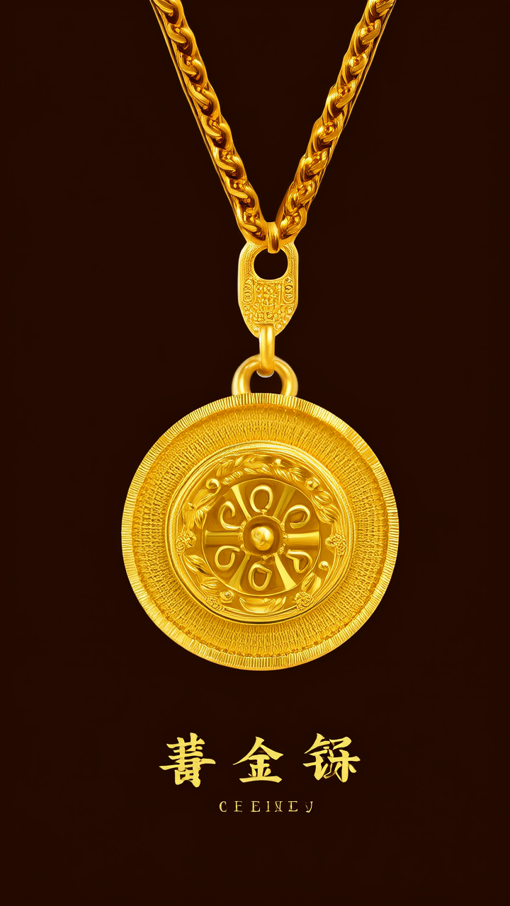 黄金戒指吊坠图片