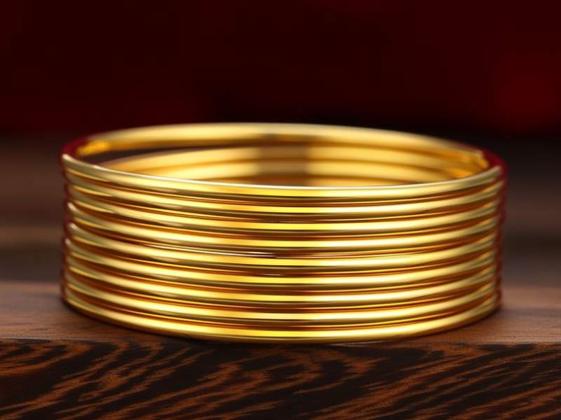 叠戴金手镯图片大全