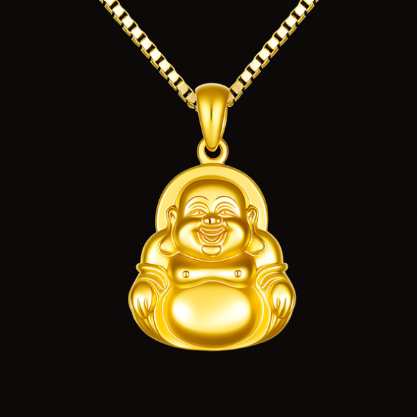 男人带黄金吊坠图片