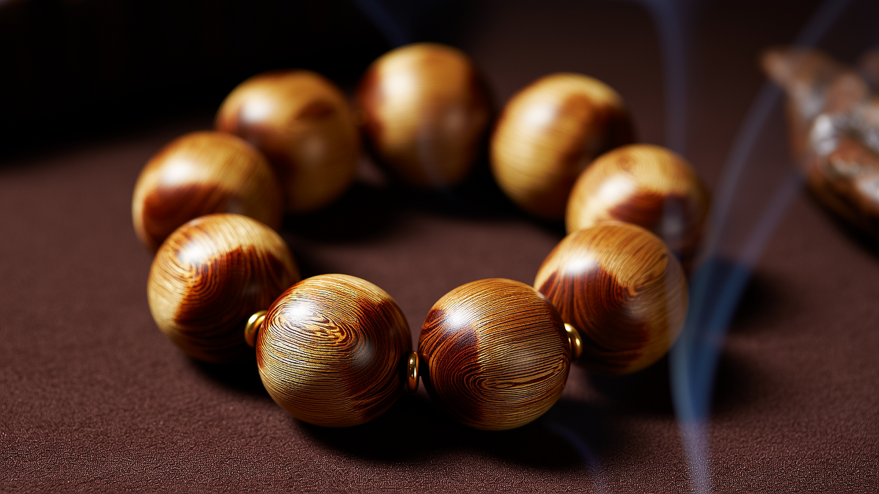 黄金丝楠木手串图片 黄金丝楠木手串图片