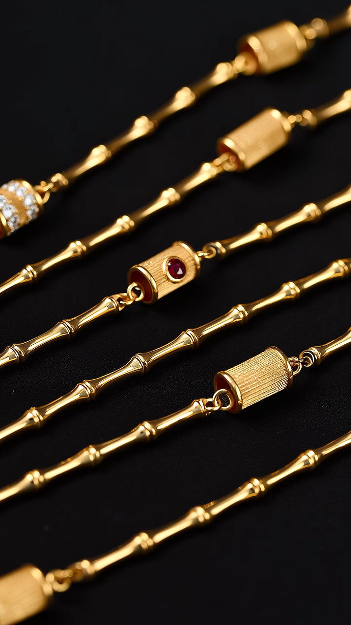 竹节金项链图片大全